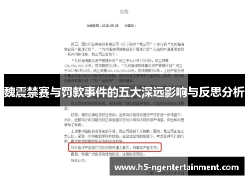 魏震禁赛与罚款事件的五大深远影响与反思分析